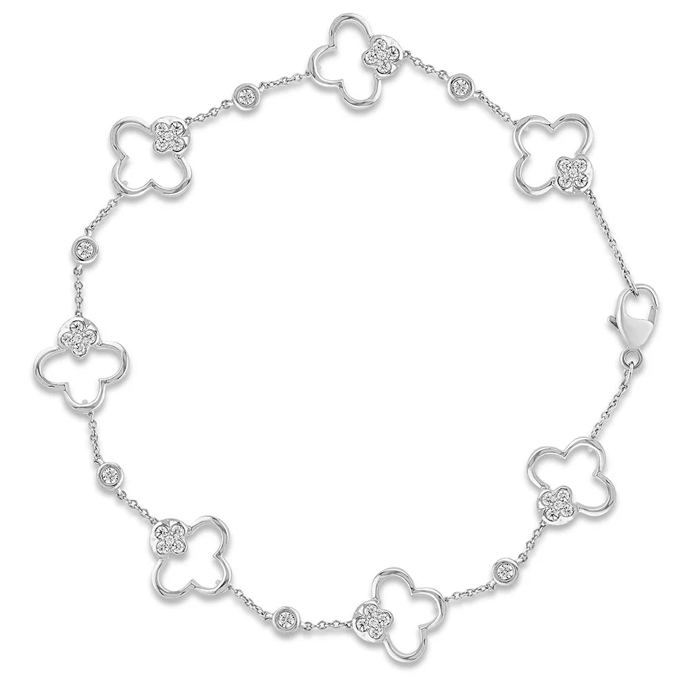 The Clover Bracelet — White Gold