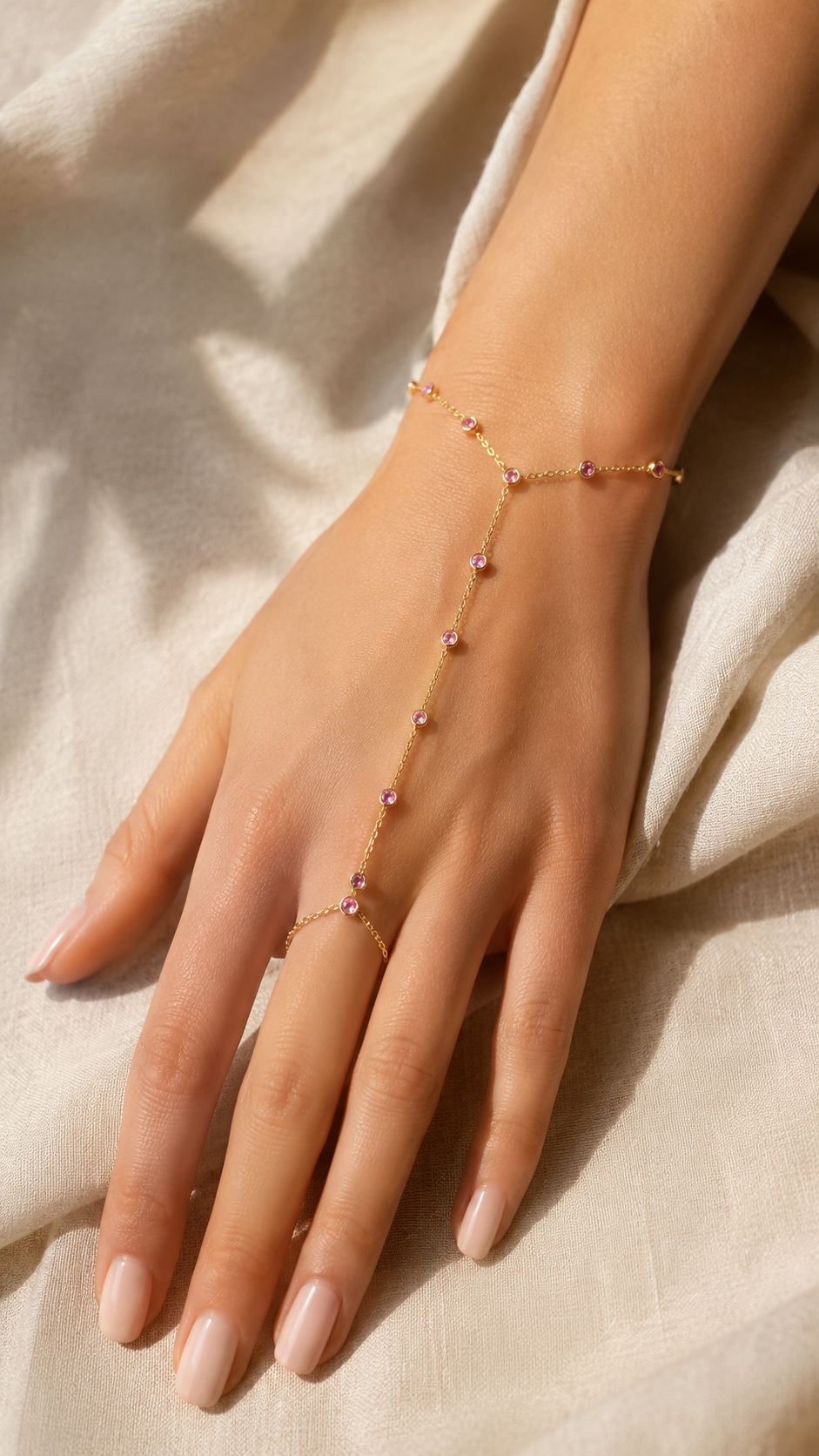 The Hand Chain — Pink Sapphire