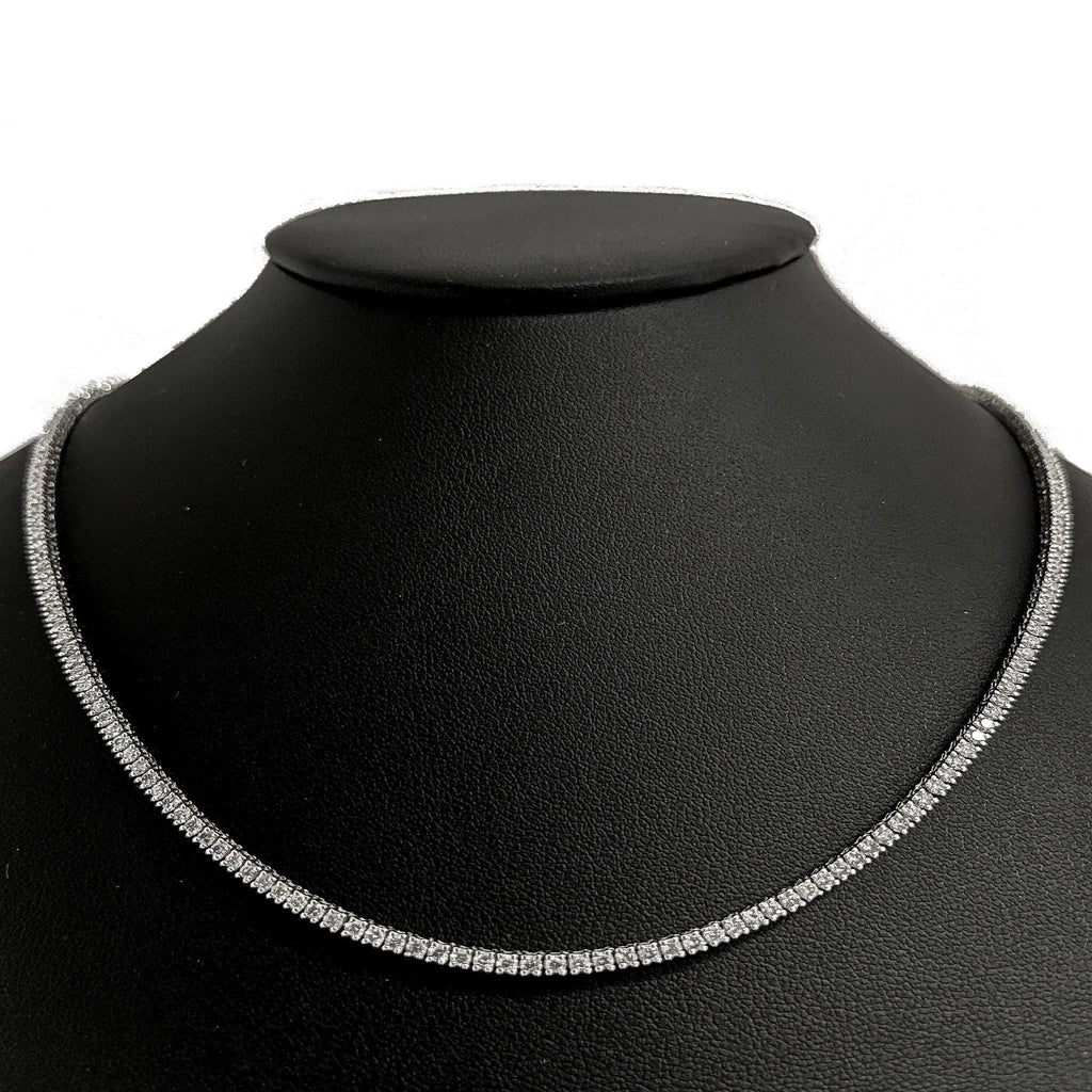 The Riviera Tennis Necklace in White Gold