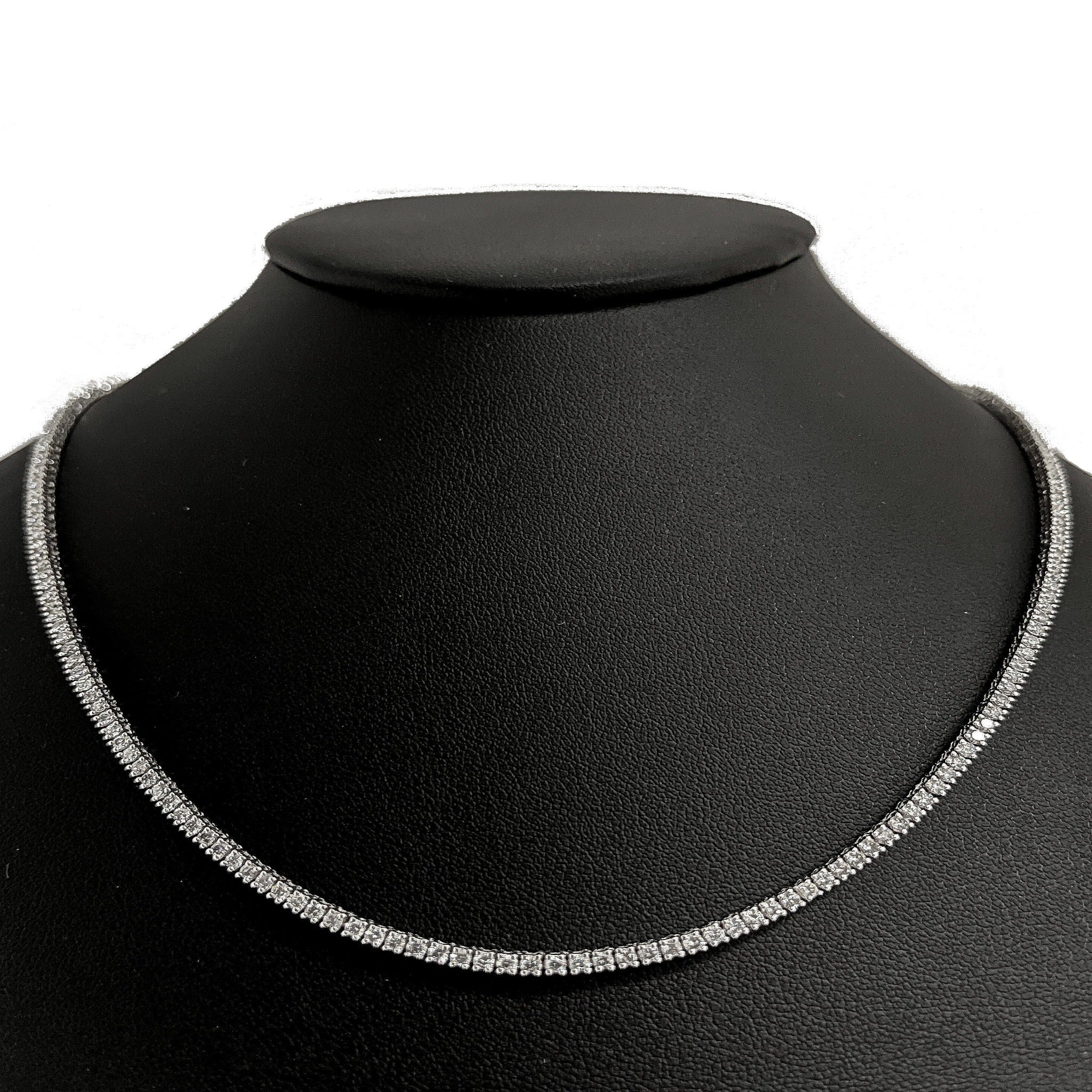 The Riviera Tennis Necklace in White Gold