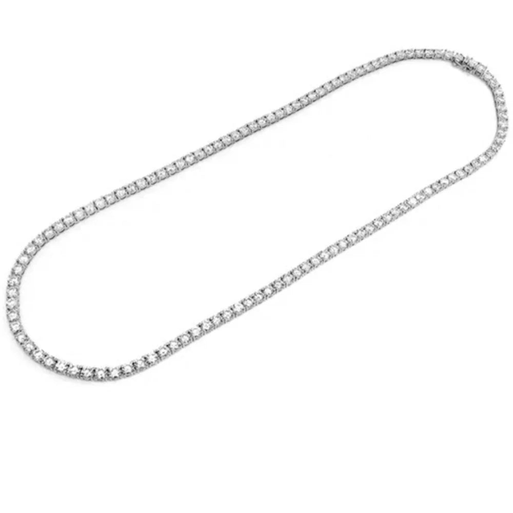 The Riviera Tennis Necklace in White Gold