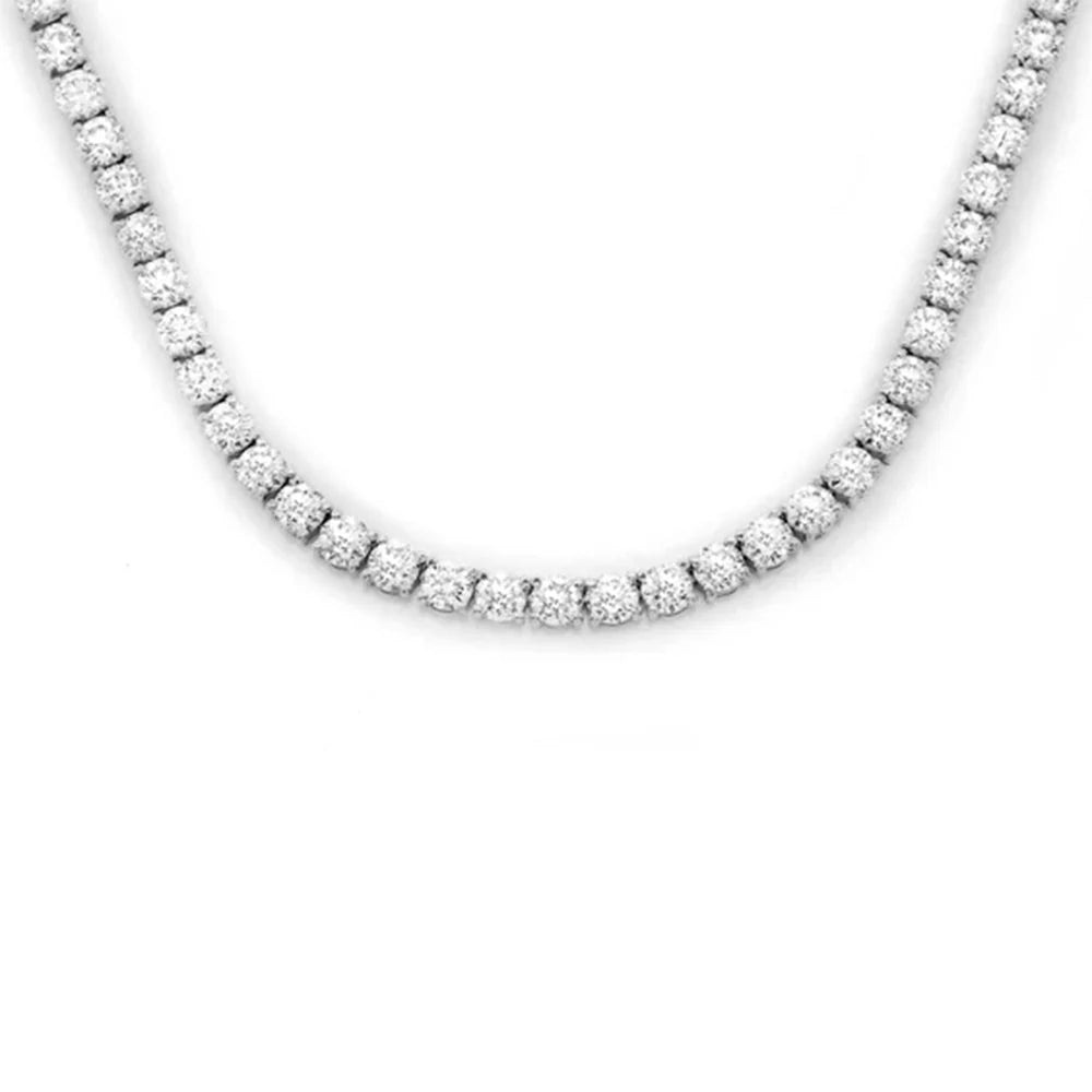 The Riviera Tennis Necklace in White Gold